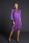 Picture of A-line dress in heavy stretch satin MAUVE