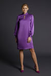 Picture of A-line dress in heavy stretch satin MAUVE