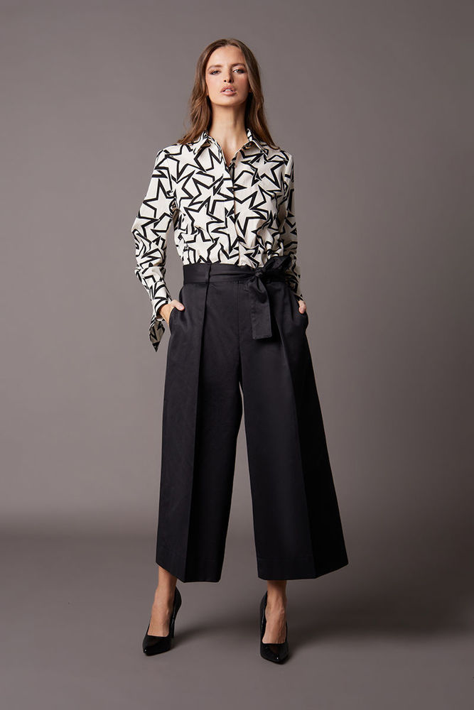Japanese style cropped παντελόνι μαυρο