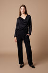 Picture of Straight-leg trousers in crepe stretch BLACK