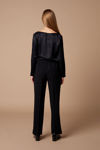 Picture of Straight-leg trousers in crepe stretch BLACK