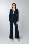 Picture of Jacket in blue crepe stretch with an off-white linear pattern BLUE