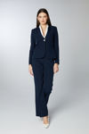 Picture of Jacket in blue crepe stretch with an off-white linear pattern BLUE