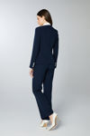 Picture of Jacket in blue crepe stretch with an off-white linear pattern BLUE