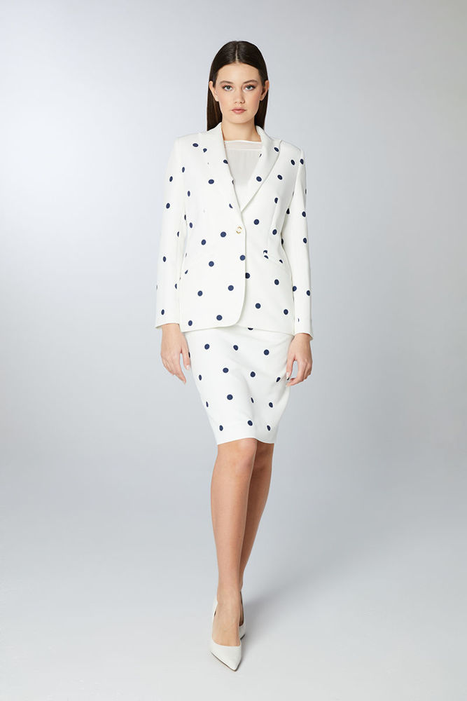 Picture of Polka dot pencil skirt BLUE