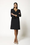 Picture of A-line dress with sleeve embellishment BLACK