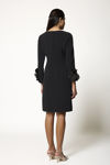 Picture of A-line dress with sleeve embellishment BLACK