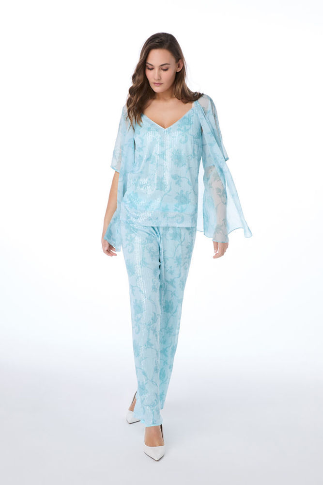 Αέρινη τουνίκ floral print ακουα