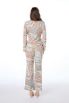 Σακάκι σε κρεπ ελαστικό tropical print ακουα