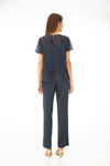 Picture of Straight-leg viscose pants BLUE