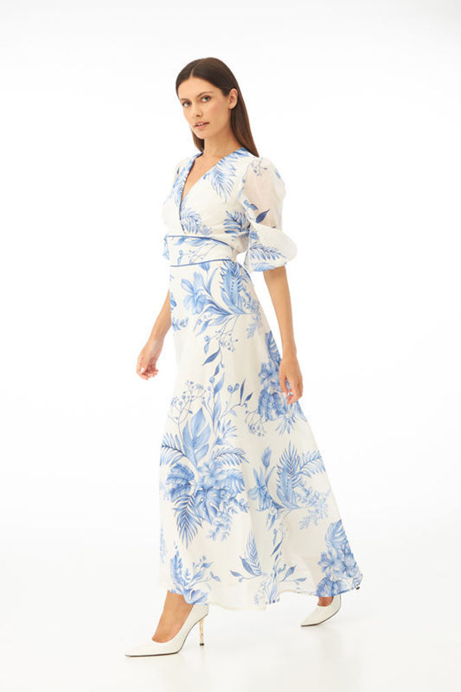 Picture of Maxi dress with floral print BLUE