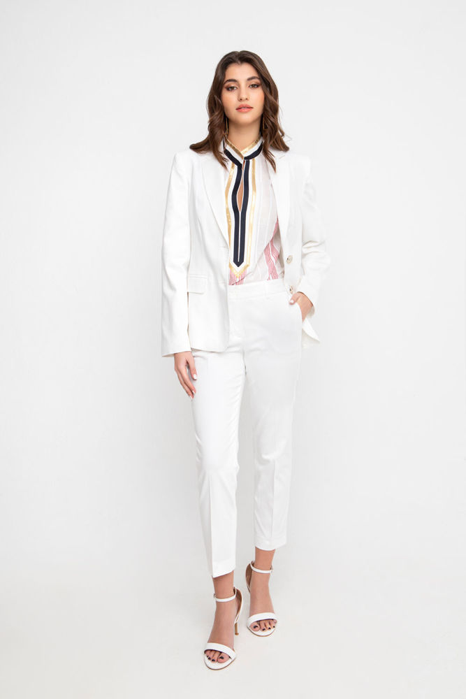 Best seller BELLA P. παντελόνι chinos λευκο