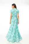 Maxi shirt dress σε floral εμπριμέ πρασινο