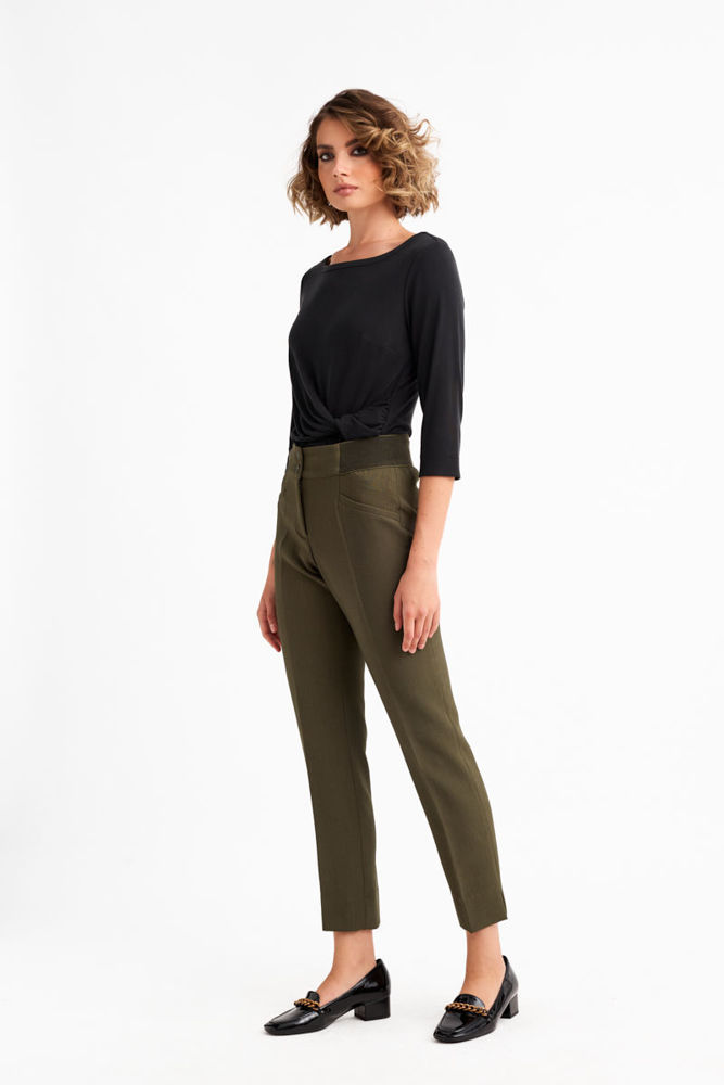 Ελαστική μπλούζα με ντραπε στη μέση μαυρο