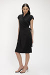 Κρουαζέ Φόρεμα από Ελαστικό Tencel με Χρυσή Λεπτομέρεια μαυρο