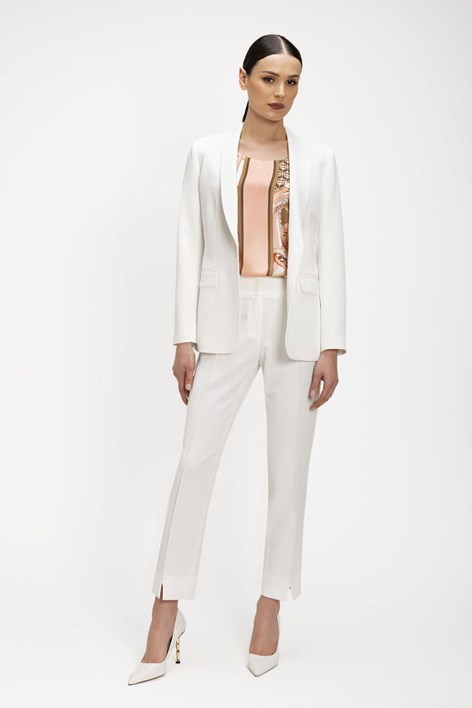 Κρεπ ελαστικό παντελόνι με λάστιχο εκρου