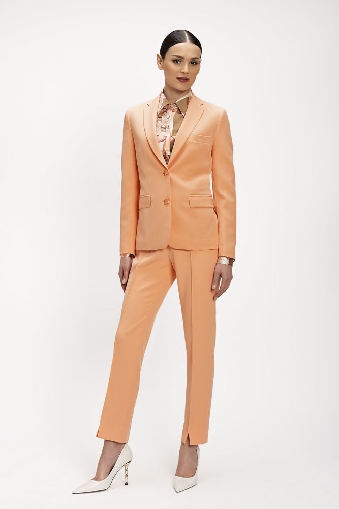 Κρεπ ελαστικό παντελόνι με λάστιχο peach