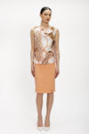Σατέν Τοπ με ντραπέ λαιμό σε Foulard Print peach