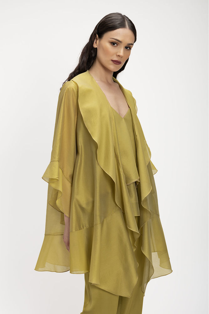 Αέρινη Τούνικ από Ημιδιάφανο Ύφασμα με Διαδοχικά Βολάν 026 λαιμ