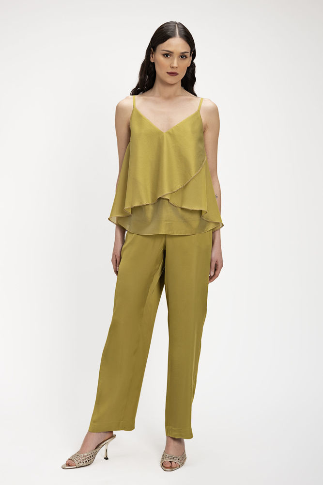 Παντελόνι σε ίσια γραμμή από σατέν βισκόζι 026 λαιμ