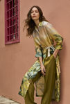 Μακρύ shirt dress με τροπικό μοτίβο  λαιμ